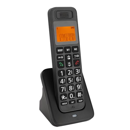 Teléfono inalámbrico con teclas grandes y pantalla retroiluminada miniatura 1