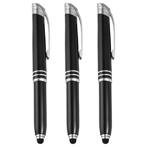 Uonlytech 3piezas Bolígrafo Luminoso De Metal Led Con Luz Bolígrafo Para Pantalla Táctil Portátil Para Señalización Para Papelería De Oficina y Obsequio