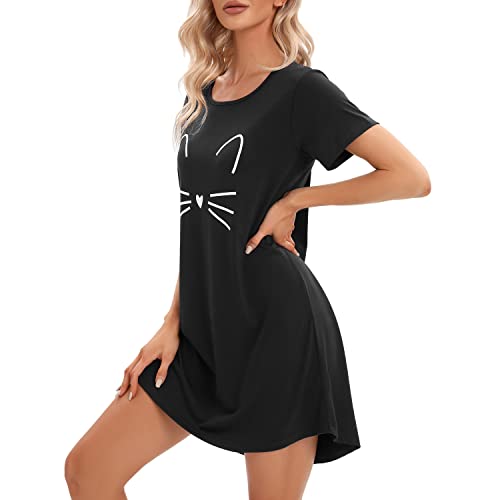 MAGIC-ARMOR-Camison-de-manga-corta-para-mujer-camison-de-dormir-negligees-camiseta-de-dormir-camiseta-S-XXL