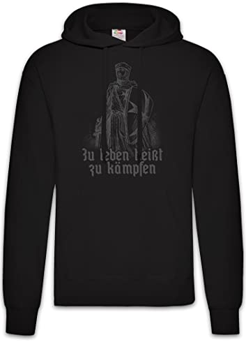 Sweat à capuche homme Urban Backwoods Zu Leben Heißt Zu Kämpfen II sweat-shirt noir