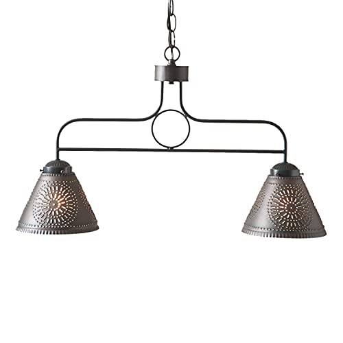 Irvins-Tinware-880CKB-Medium-Franklin-Island-Light-with-Chisel-in-Kettle-Black-Primitive-Country-Kitchen-Tin-Island-Lighting Irvins Tinware 880CKB Medium Franklin Island Light with Chisel in Kettle Black Primitive Country Kitchen Tin Island Lighting