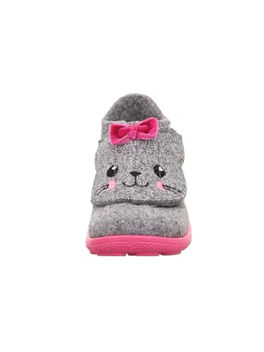 Superfit Baby Mädchen - Schuhe HAPPY Slipper, Modern, HELLGRAU/PINK 2500, 22