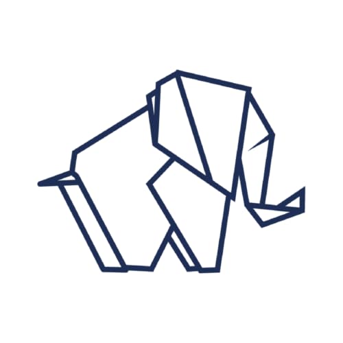 Tattwo.me - Tatuaggio temporaneo per adulti e bambini, 2 settimane, resistente all'acqua - origami elefante- Inchiostro vegetale - Certificato cosmetico UE (5X5 - P0662)