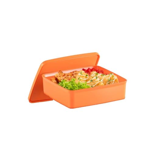 Tupperware Large Square Away (Lunch Box/Food Container) 620ml (Orange @ 1pc)