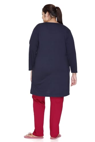 Image of In Love Women's Plus Size Printed Long Tops, Round Neck 3 /4 Sleeve Relaxed Fit Longline T-Shirt Tunic