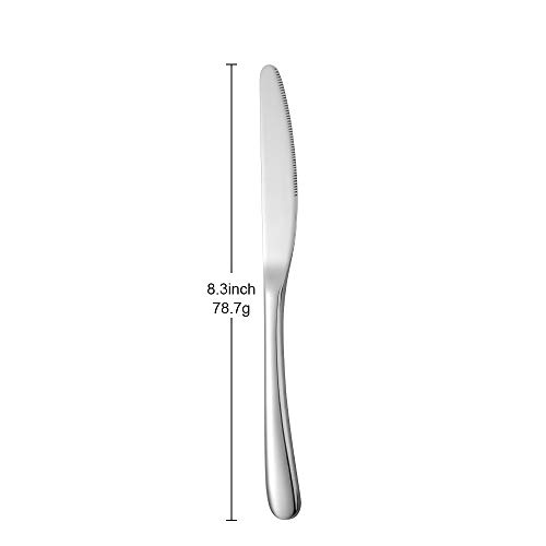 SUNSENGEUR Dessert Knives,18/10 Heavy-Duty Stainless Steel Cake Knife Set of 12 for Commercial Kitchen Oval-Shaped- Great For BBQ Weddings - Dinners - Parties All Homes & Kitchens (Silver) - Image 3