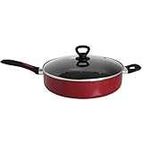 Mirro A79682 Get A Grip Aluminum Nonstick Jumbo Cooker Deep Fry Pan with Glass Lid Cover, 12-Inch