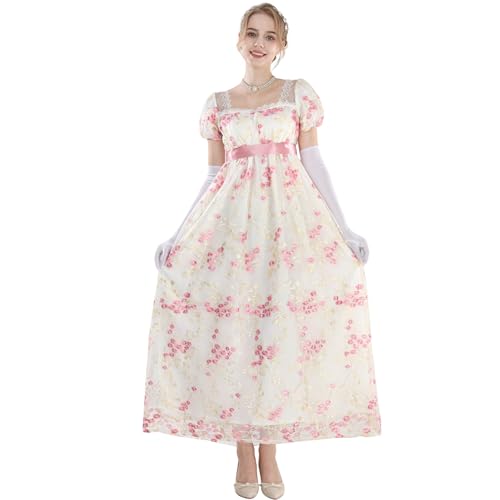 CROLECOS Ballkleider lang Prinzessin Vintage Kleid Viktorianische Ballkleid...