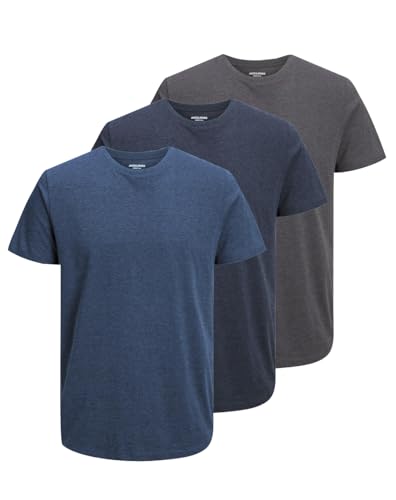 JACK & JONES Herren JJORGANIC Melange Tee SS ON, Insignia Blue/C W. Insignia Bl, XXL – Ansicht 1
