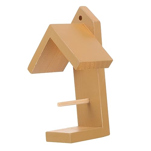 MERRYHAPY 木製鳥の餌箱 鳥の種 屋外吊り下げ用野鳥フィーダー 屋外吊り下げ用バードフィーダー 鳥の餌箱の庭の装飾 鳥の餌台スタンド 屋外用バードフィーダー 鳥の餌場 Light Brown