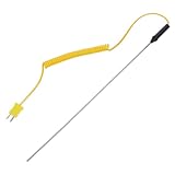 PEPLAYTAL K Thermoelement Oberfläche Temperaturfühler Edelstahl Handheld Flüssigkeitssensor Präziser Temperatur Messtaster für Hvac und Abgasmessung Sonde