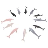 Milisten 12 Piezas Adornos de Delfines Mini Criaturas océano Bath Figuras de Delfines pequeñas Delfines de plastico decoración del delfín Figura de delfín el plastico