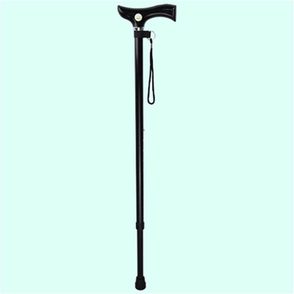Bastones Bastón para caminar Soporte para bastón Bastón Muleta para mujeres mayores Ancianos Telescópico Estable Antideslizante Ligero Altura ajustable Negro Bastones para caminar para hombres O