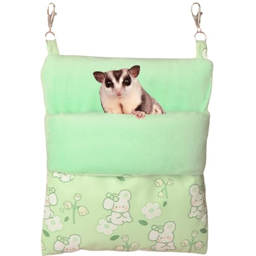 Sugar Glider Cuddle Sack Sleeping Pouch Bonding Snuggle Cage Hanging Bed House Hideout Cave for Hamster, Rat, Ferret, Squirrel and Other Small Animal