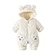 JiAmy Baby Schneeanzug, Baby Jungen Mädchen Winter Overall Strampler Neugeborenes Schneeoverall Weiß 0-3 Monate