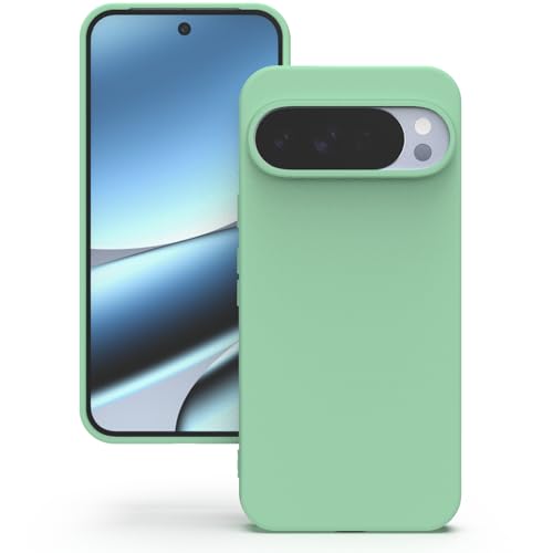 Image of YATWIN Silicone Back Case for Google Pixel 10 Pro XL, Soft-Touch, Shockproof Phone Back Cover for Google Pixel 10 Pro XL - Light Cyan