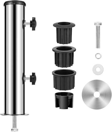 SLIIMU Pied de Parasol, Support Fixation Parasol Ø58 en Acier Inoxydable, Accessoires pour...