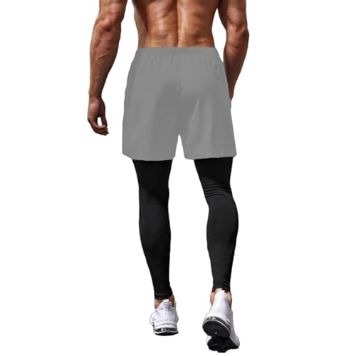 Image of PROSHARX 2 in 1 Active Dual Pants | Men's 2 in 1 Running Pants, Gym Workout Compression Pants for Men Training Athletic Pants