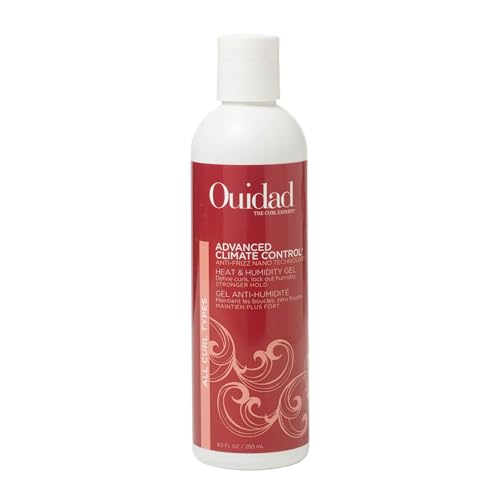 Ouidad Advanced Climate Control Heat & Humidity Stronger Hold Gel Travel Size - 8.5 fl oz, Anti-Frizz Nano Technology, Styling Gel, Prevents Flyaways & Frizz, Crunch-free Hold, For All Curl Types