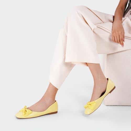 Image of C.Paravano Flats for Women | Ballet Flats | Square Toe | Dressy Casual Shoe
