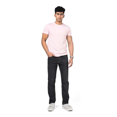 Image of WROGN Men's Stretch Denim Jeans | Straight Fit | Casual Style | Mid Rise