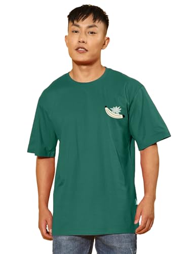 Image of Veirdo Pure Cotton Oversized Loose Fit Drop Shoulder Graphic Printed Men's Half Sleeve T-Shirt (Sizes: S to 2XL)