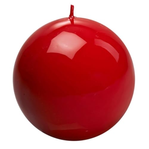 Candela Rossa Rotonda a Palla 5cm sfera Decorativa in Cera per Candelieri natale Centrotavola a pallina Ideale per Decorazioni Natalizie Tavola Ambienti Tonda Per Atmosfere Calde e Raffinate