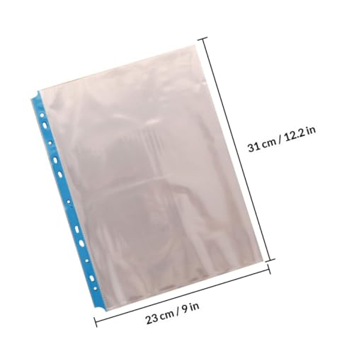 Protège-feuilles transparents 11 trous rangement documents format A4 classeur - 2