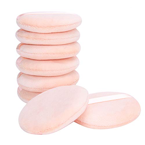 Senkary 8 Pack Soft Makeup Powder Puffs 2.75 Inch for Compacts, Loose Powder, Face Powder, Beige