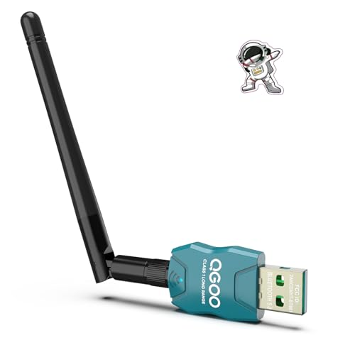 Class 1 Long Range Bluetooth Adapter for PC, QGOO USB Bluetooth Adapter for PC 5.3+EDR, Bluetooth Dongle Bluetooth Receiver Support Windows10/8.1/8/7?green-098?