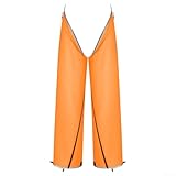 Quick Release Rain Pants for Hiking, Waterproof Nylon Trousers with Full-Length Side Zippers, Lightweight & Foldable for Outdoor Travel, Gray（Orange）