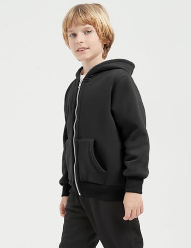 Image of Kids Sherpa Lined Zip Up Hoodie Winter Warm Fleece Jacket 4-15Y