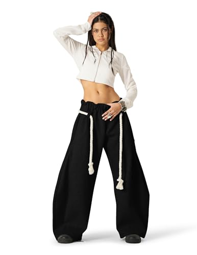 Image of Aelfric Eden Super Baggy Barrel Sweatpants Wide Leg Pants for Women Men Casual Elastic Waist Unisex Lantern Trouser Pants