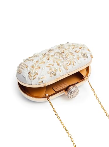 Image of THE TAN CLAN Elizah Zarozi Hand Embroidered Clutches for women Purses Luxury Evening Handbags for ladies