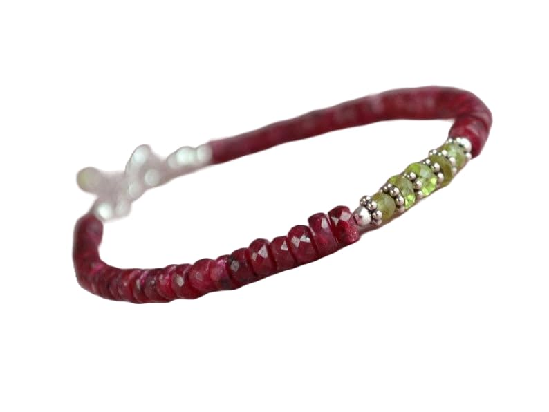 Bracelet rubis véritable argent 925 et bijou fin minimaliste pour femme raffinée
