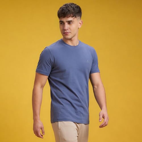 Image of Clans & Hans Men's Super Combed Cotton T Shirt, Regular Fit Round Neck Tshirt, Half Sleeves, Plain T-Shirt for Men