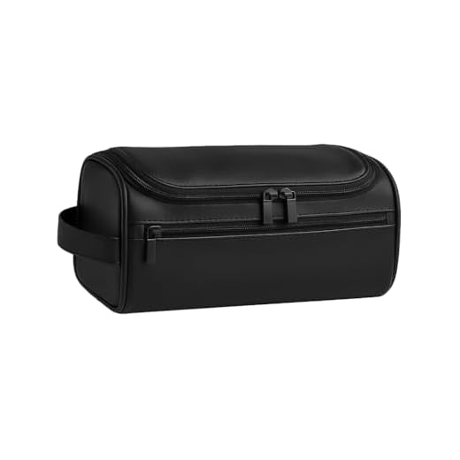 31mKRIQIvJL. SS520 Bolsa de Higiene Pessoal Necessárie Viagem Vintage em Couro Masculina Feminina (Preto)