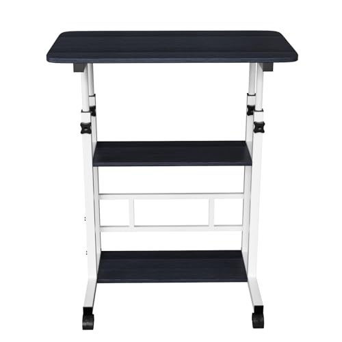 LANTUS Bureau Gamer,Soporte para ordenador portátil, ancho plegable ajustable para cama médica, mesa de ordenador, 60 x 40 x 90 cm, color blanco y negro