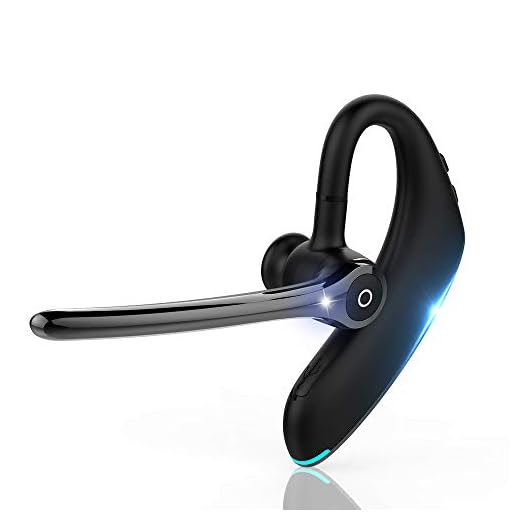 SLuB Mobiltelefon Bluetooth-headset Bluetooth 5.1 trådlöst headset vattentätt brusreducering högupplöst stereo handsfree headset med mikrofon för företag, kontor, körning (svart)
