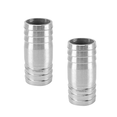 2 conectores de manguera de desagüe de acero inoxidable, 2 vías, recto de 2 vías, conector de manguera para agua, combustible y aire (30 mm)