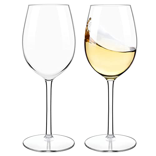 COOKY.D Juego de 2 copas de vino de plástico irrompibles de tallo largo rojo y blanco, regalo único para boda, sin BPA, apto para lavavajillas, grande, 530 ml, 18.5 onzas, juego de 2 Cover
