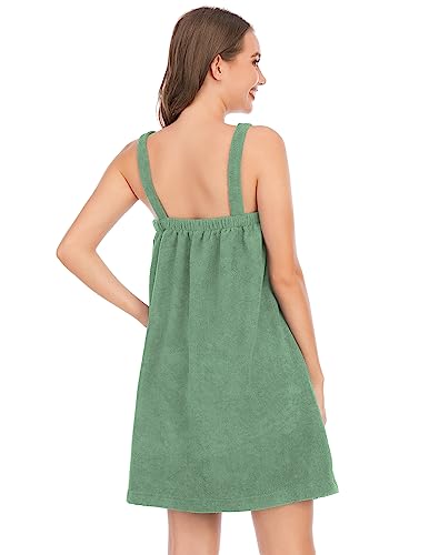 Image of Veseacky Women Bath Wrap Towel for Womens Shower with Pocket Adjustable Spa Robe & Facial Headband