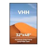VHH 32x48 Snap Poster Frame,1 Pack,Lightweigt Black Coated Aluminum with plexiglass