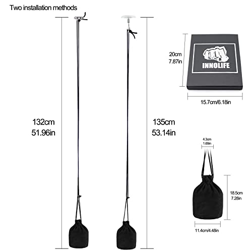 INNOLIFE Boxing Dodge Hide Speed Bag Flannel MMA Pendulum Training (Black (Without Filler)) - Thumbnail 3