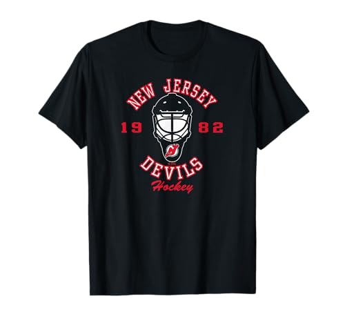 New Jersey Devils Hockey Mask Black Officially Licensed T-Shirt