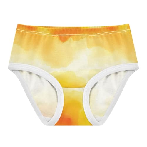 Joisal Orange Yellow Watercolor Girl Panties Cute Girls Underwear Toddlers Cotton Aesthetic Briefs Undies Kids 2t