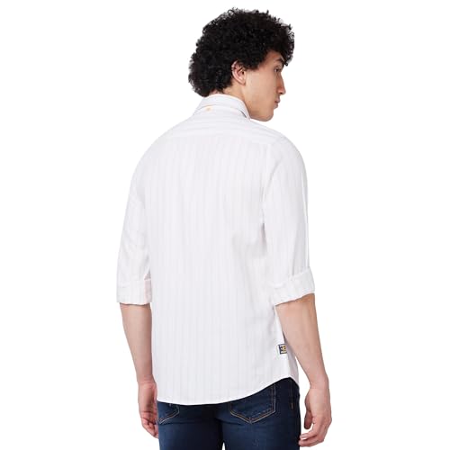 Image of Spykar Men's Regular Fit N /A Full Sleeve Striped Casual Shirts