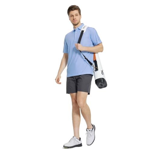 Image of M MAELREG Mens Golf Shirt Short Sleeve Dry Fit Print Moisture Wicking Performance Patterns Collared Polo Shirt