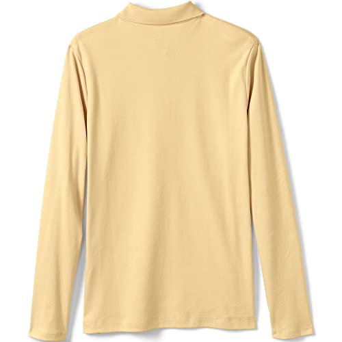 Image of Lands' End School Uniform Girls Long Sleeve Feminine Fit Interlock Polo Shirt
