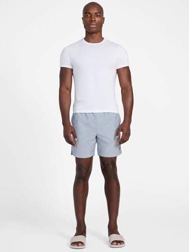 GUESS Striped Seersucker Swim Trunks2